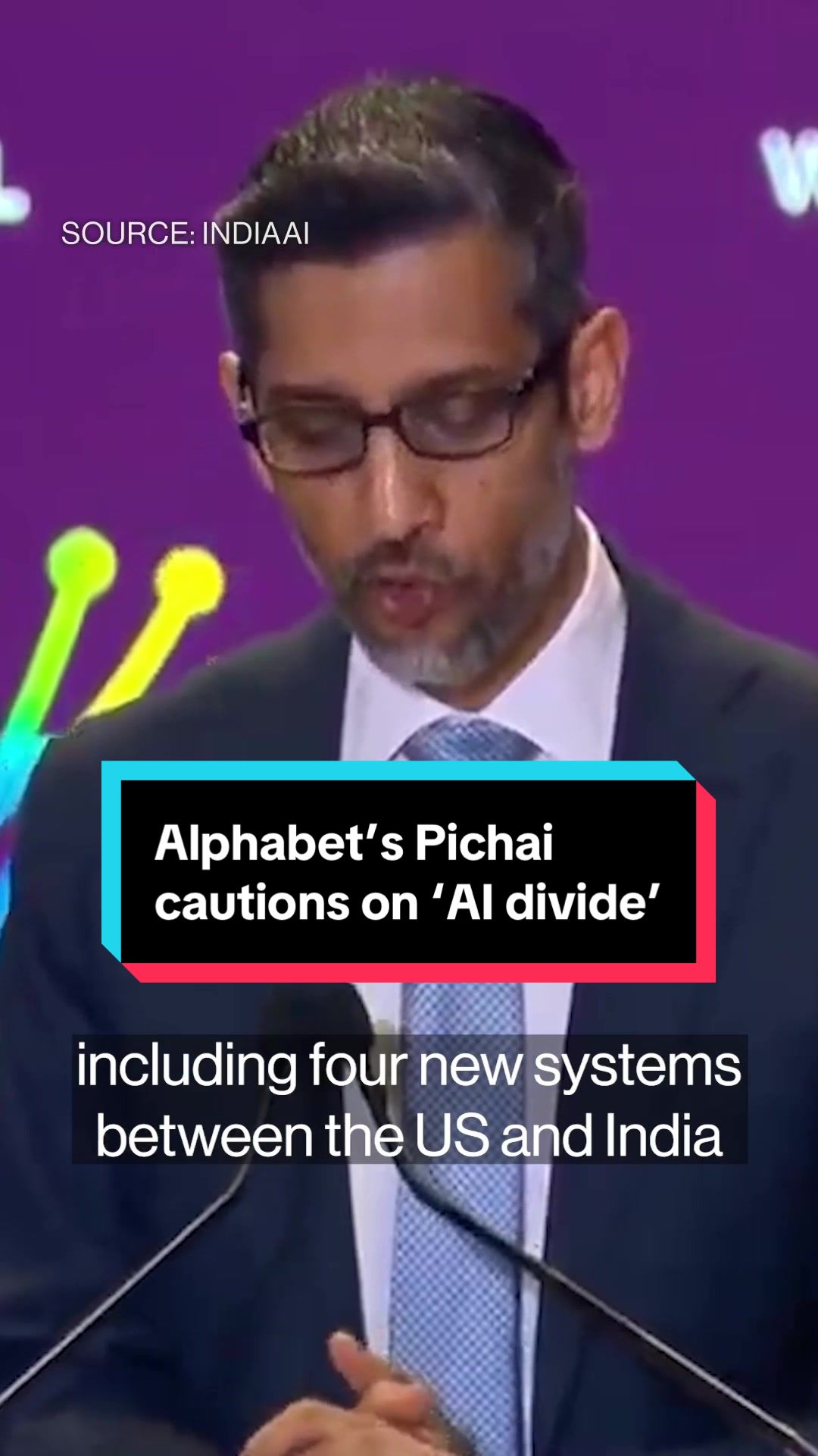 #Alphabet #CEO Sundar #Pichai says technology brings massive benefits, but the digital divide must not become an #AI divide.