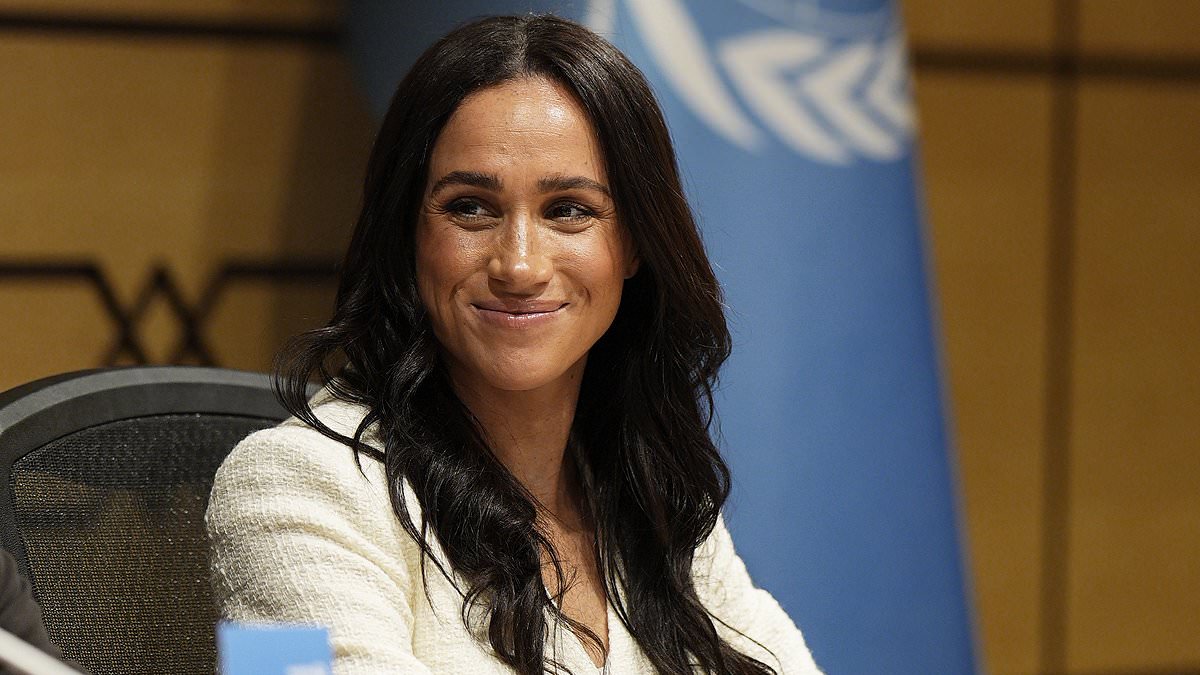 Meghan does a Diana in Jordan: Duchess channels her late mother-in-law in a £1,050 white tweed blazer - but puts a Kate-inspired spin on her look