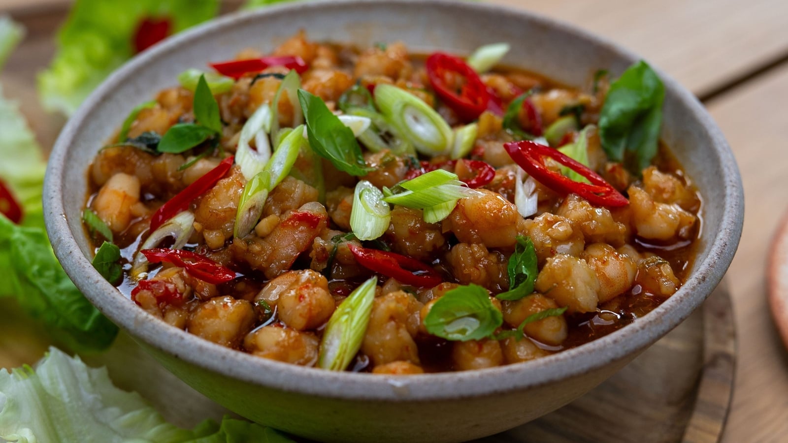 Eva Pau's prawn and Thai Basil Yuk Sung