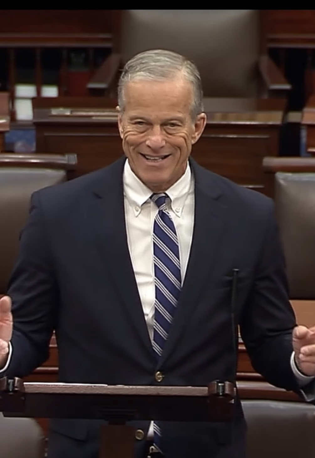 Senate Majority Leader John Thune (R-SD) on Thursday announced he will bring the SAVE America Act to the floor next week, a Republican elections bill that President Trump has put tremendous pressure on him to pass.   "I can't guarantee an outcome on this legislation," the majority leader said on the floor. "But I can guarantee that we are going to put Democrats on the record, that they'll be forced to defend their outrageous positions on these issues and explain to the American people why commonsense and the Democratic Party have parted ways."   The legislation would mandate that people present proof of citizenship when registering to vote and voter ID at the polls in every state. It also in