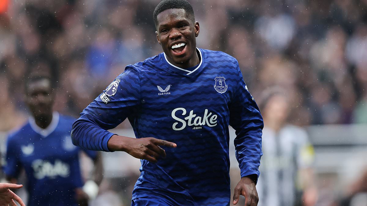 Everton star claims club's fans 'ATTACKED' his friends in Arsenal away end: Shocking footage posted by Thierno Barry shows violent clashes between supporters as police launch investigation