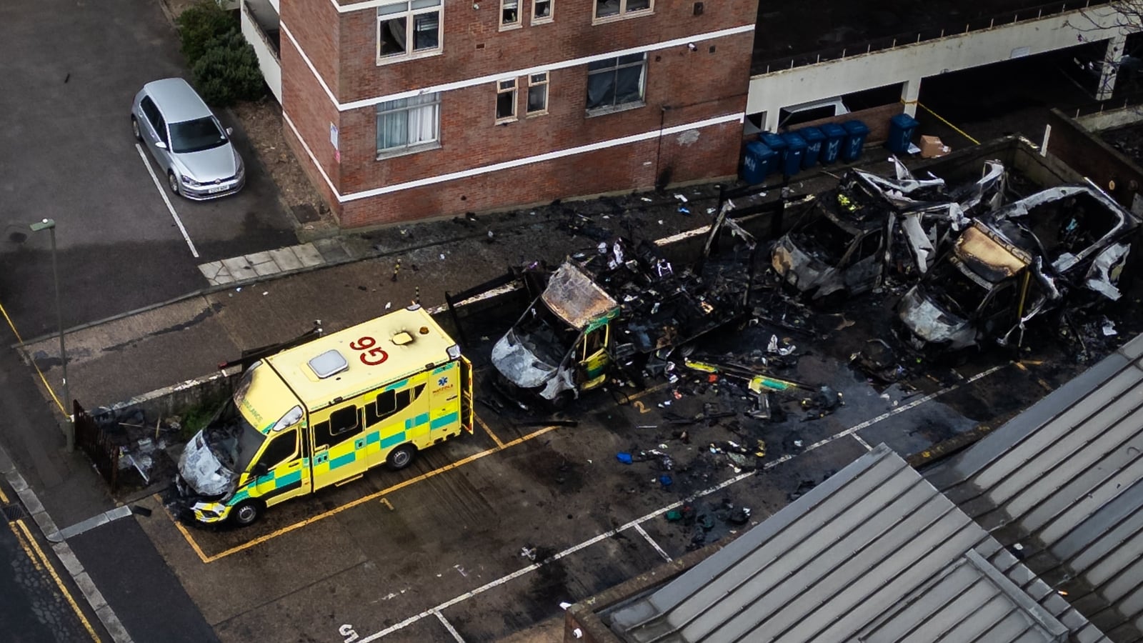 Two arrested over London ambulance arson attack