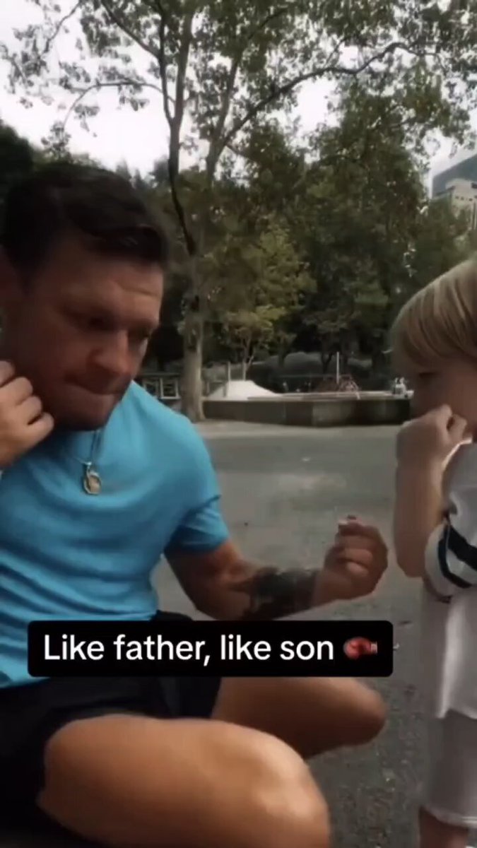 RT by @TheNotoriousMMA: Conor McGregor training his son Conor jr. The Future Champion. 🇮🇪 pic.