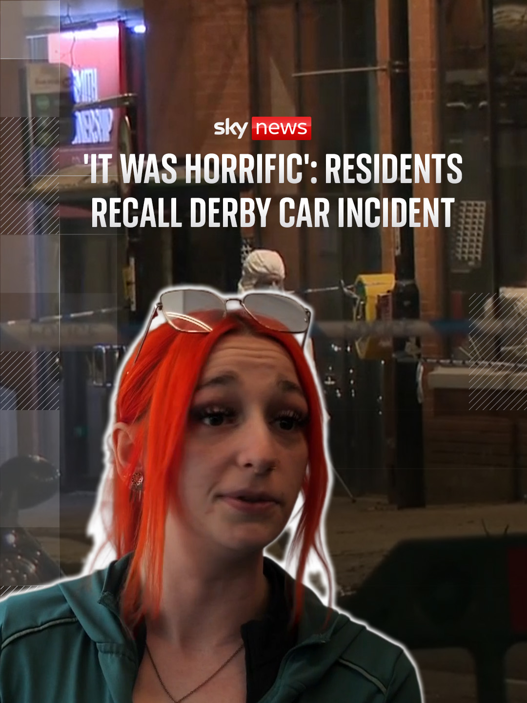 A woman who witnessed the aftermath of a car hitting pedestrians in Derby city centre on Saturday tells Sky News the incident was "horrific". Police have been given more time to question a 36-year-old suspect who was arrested on suspicion of attempted murder, causing serious injury through dangerous driving, inflicting grievous bodily harm with intent, and dangerous driving. Sky's Shamaan Freeman-Powell reports. #skynews #derby