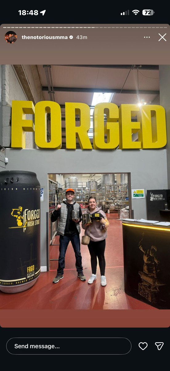 RT by @TheNotoriousMMA: Fair play to you mac! Big things coming at the brewery!! Thanks for letting me and Mrs see the place!! pic.