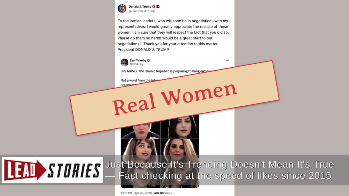 Fact Check: Trump Truth Social Post Does NOT Show '8 AI-Generated Women' Facing Execution in Iran