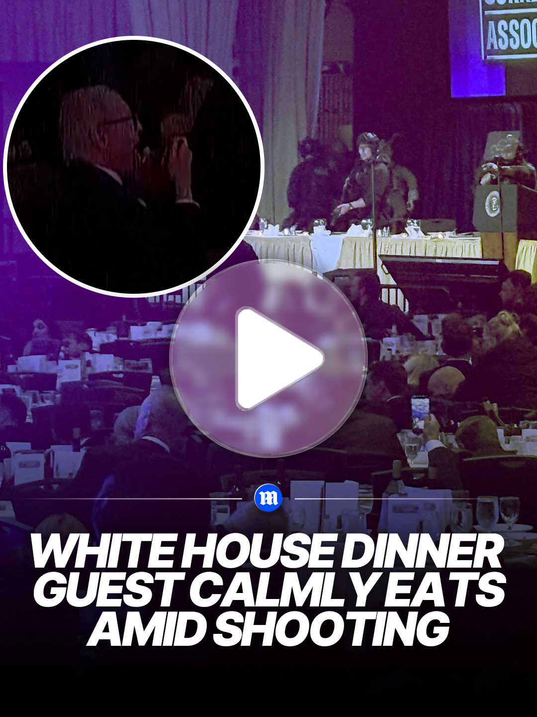 As journalists and politicians cowered under the tables at the White House Correspondents' Dinner on Saturday, one man calmly sat and enjoyed his meal. Michael Glantz, a top agent at Creative Artists Agency, was caught on video calmly picking at the salad still on his plate and bringing it to his mouth in the moments after suspected gunman Cole Allen, 31, opened fire at the lavish event. The footage quickly went viral on social media, as some netizens said they related to the man. #whitehouse #usa #news