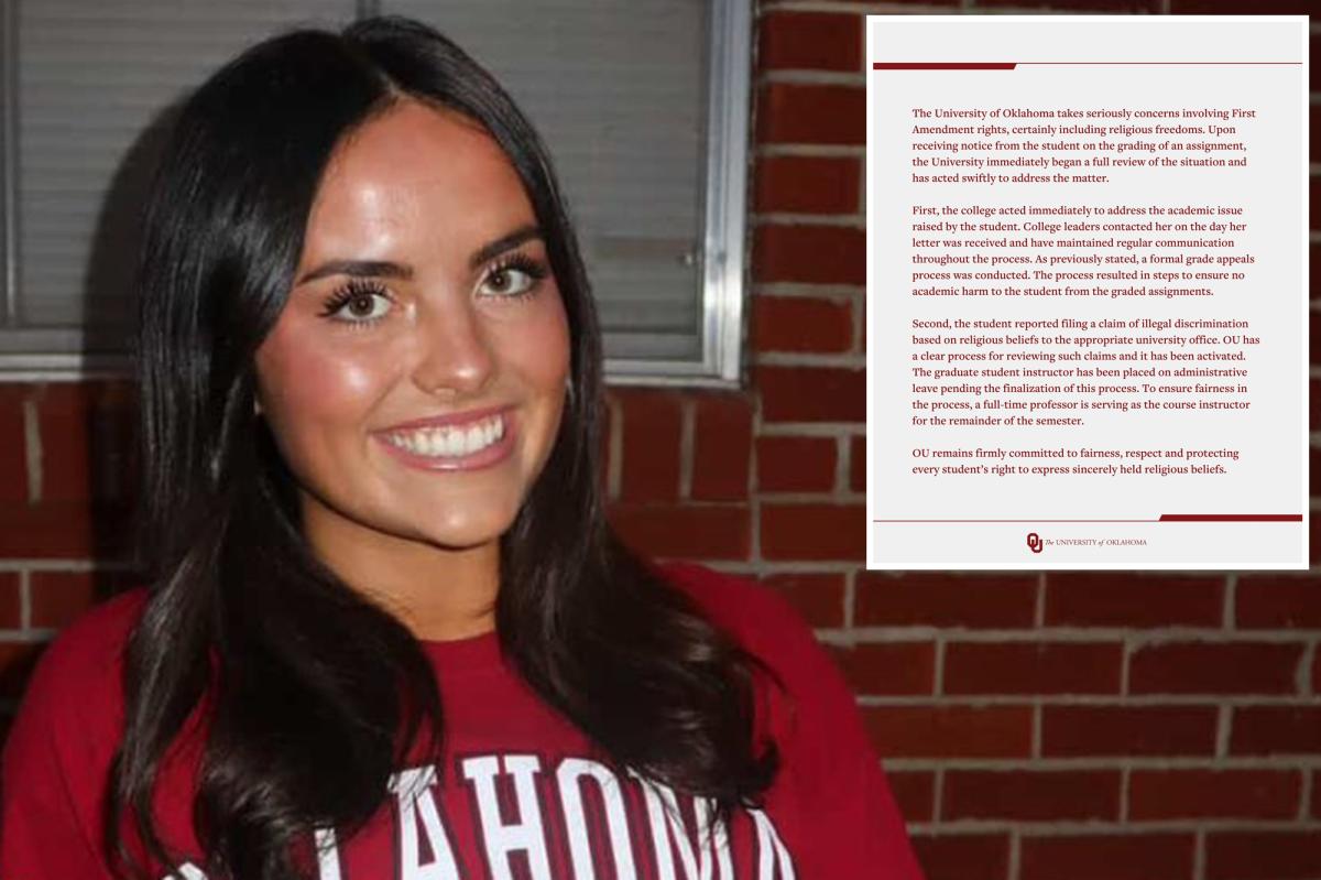 Student's failing Bible-based essay on gender won't affect final...