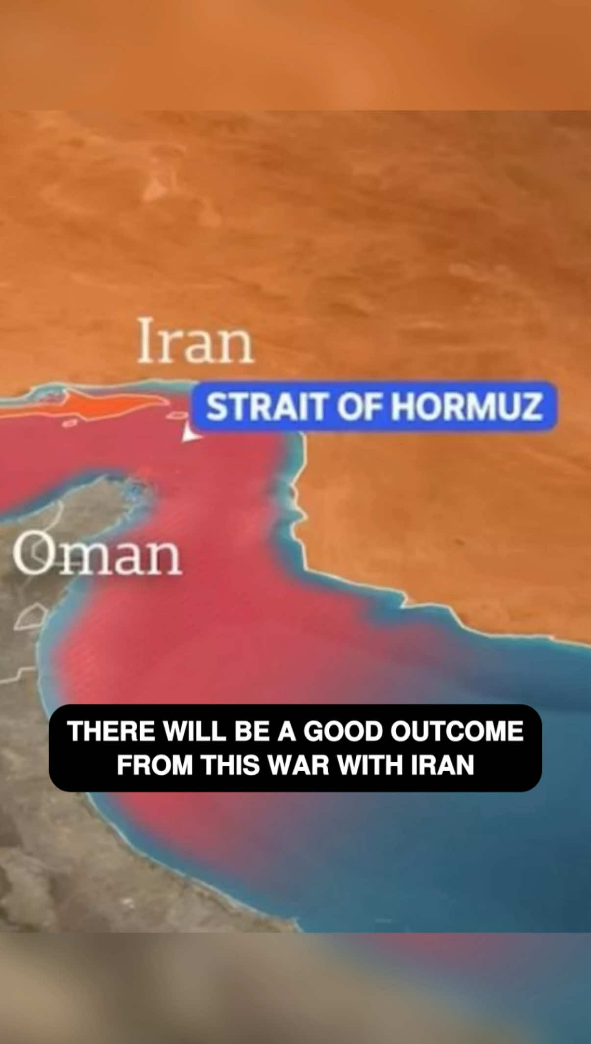 I'm in the camp that says there'll be a good outcome. If you go back in history and look at what really is the pain point, it's gasoline prices US domestic above $6. In order to do that, you need to keep oil above 95 for at least three months. So here we are on the 60th day. We have another 30 days left. On the other side, the economics are more painful. $210 million per day of revenue lost to Iran. They need that money to pay their militia. That's how they brutalize their people. You got 150,000 people running a militia of 250,000 thugs. You gotta pay them, and they have a million-man army that kills the other 92 million people. It's a brutal regime. Everybody knows that, but it works with