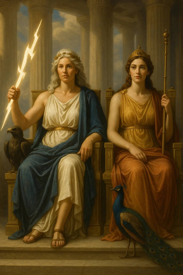 Zeus and Hera on their Thrones