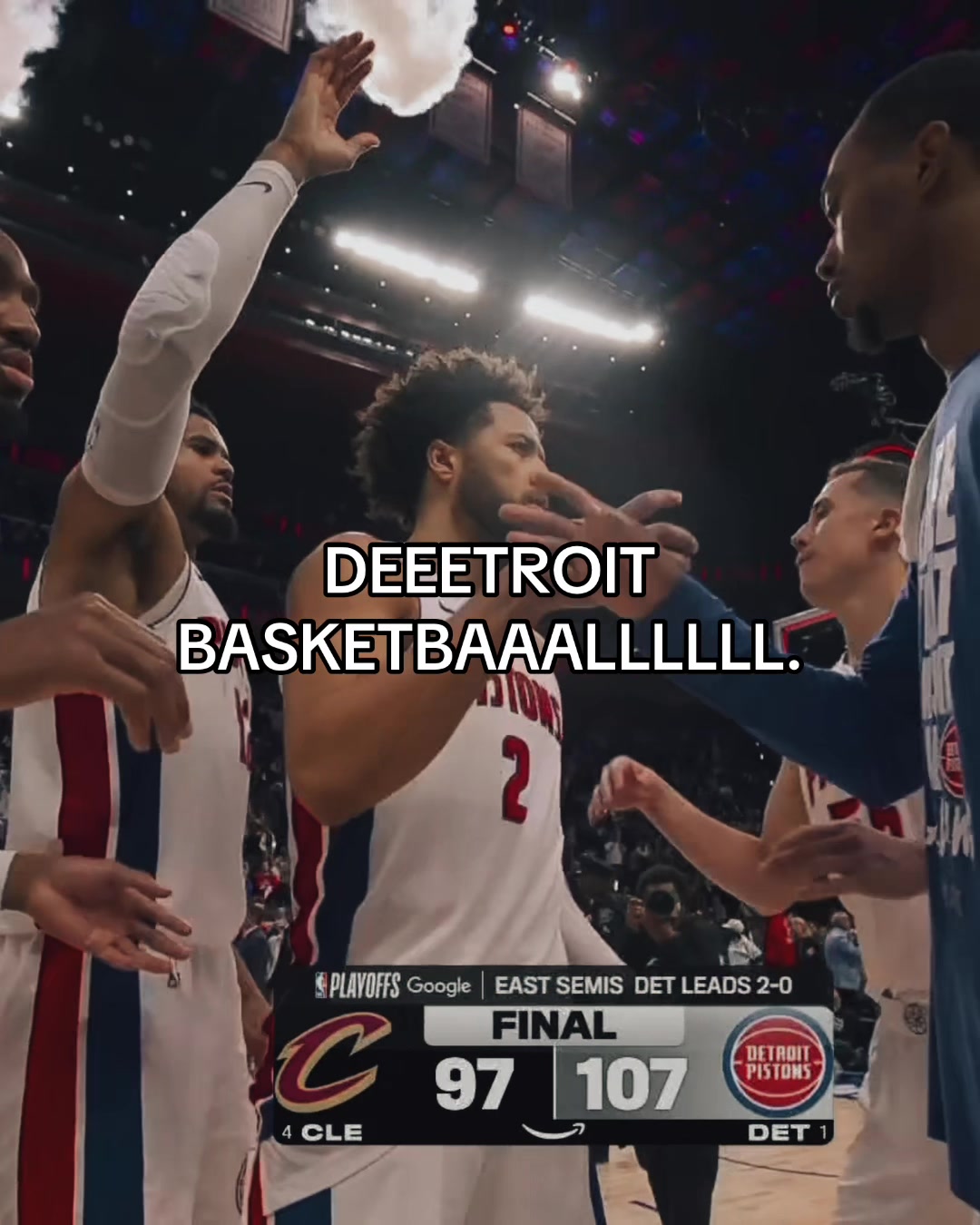 PISTONS PROTECT HOME COURT! #espnsocial #pistons #nba #playoffs #detroit