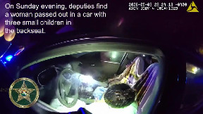 Mom found passed out in church parking lot with 3 kids, 'trafficking amount' of meth (video)