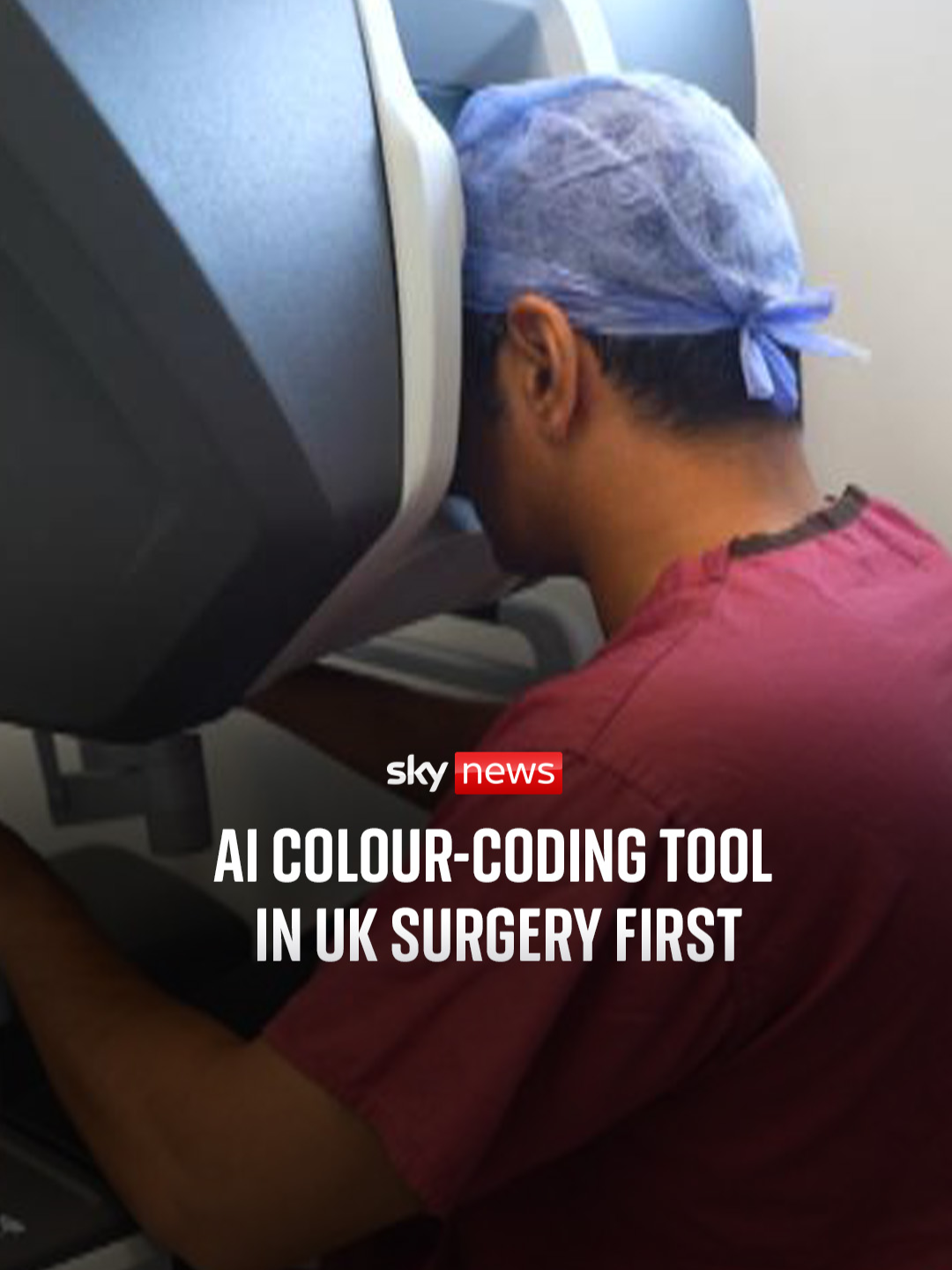 Doctors used a new AI tool to colour-code parts of images of anatomy during an operation performed in West London. #SkyNews