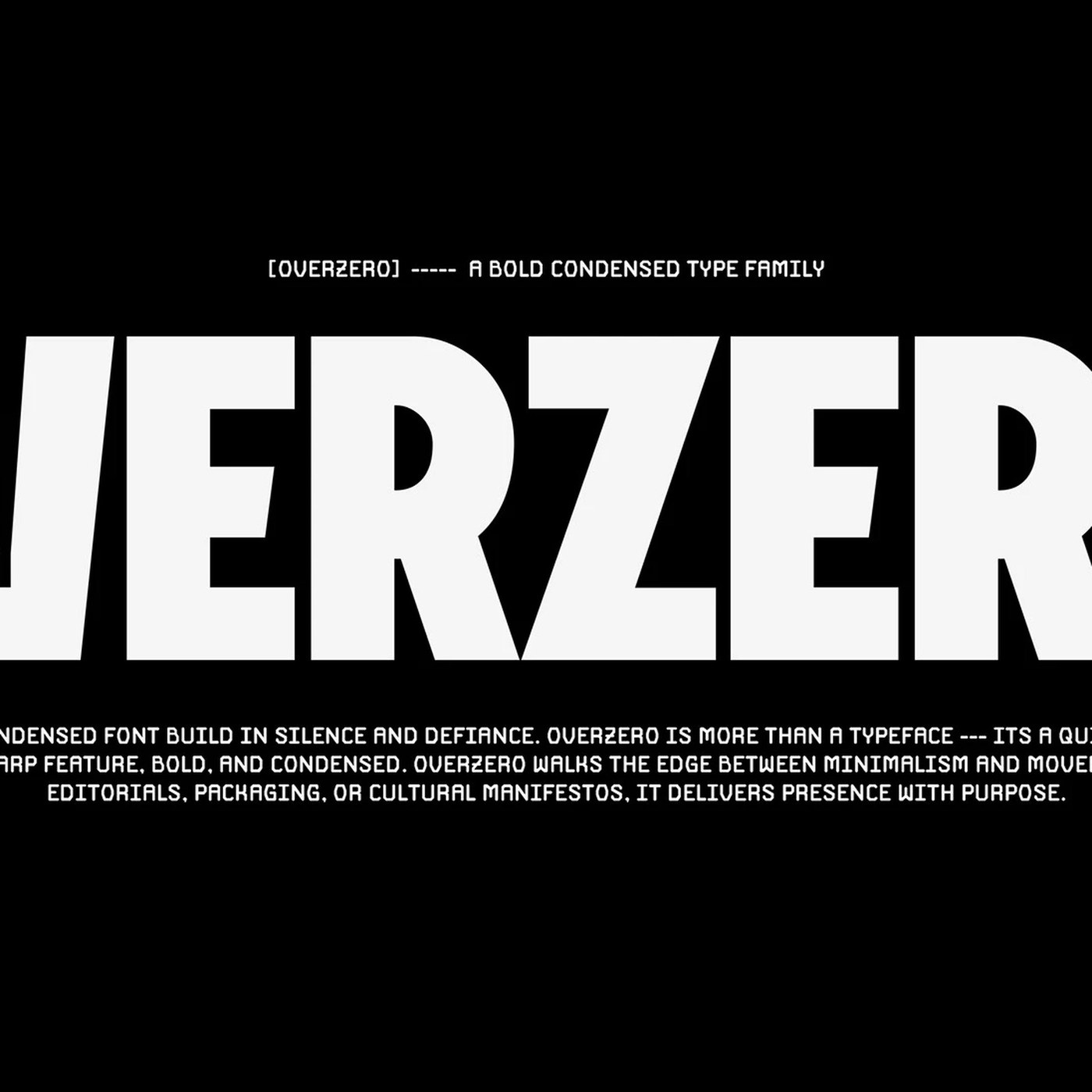 Bold Condensed Display Typeface: Overzero by Fredella Agatha