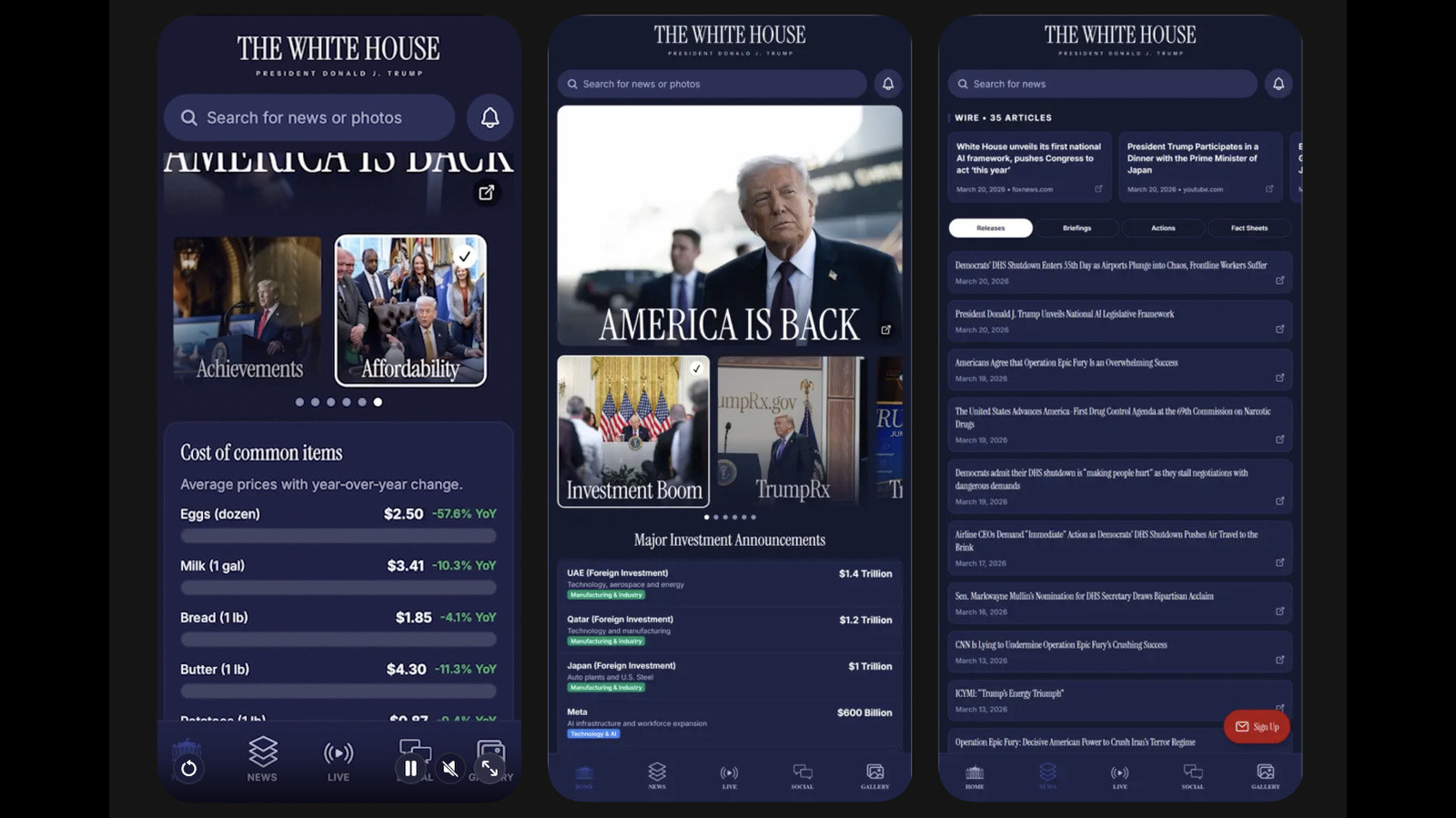 The White House app will reportedly be auto-installed on Homeland Security staff's devices