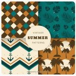 4 FREE Vintage Masculine Summer Pattern Papers