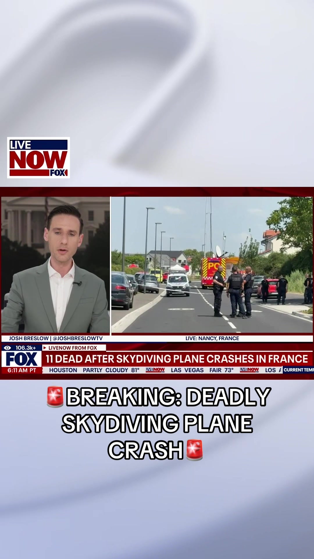 A skydiving plane crashed in northeastern France on Sunday, killing all 11 people on board.