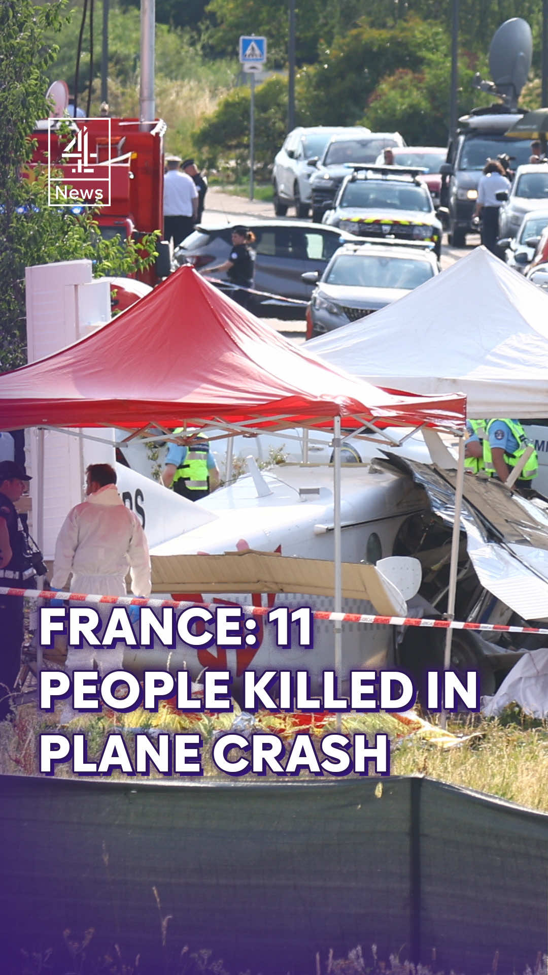 Eleven people have been killed after a small civilian plane crashed in northeastern France. Five skydiving students and five instructors died in the accident, along with the pilot. Local officials said the plane crashed 300 metres from the runway, narrowly missing nearby homes. #France #PlaneCrash #Skydiving #Tomblaine #C4News