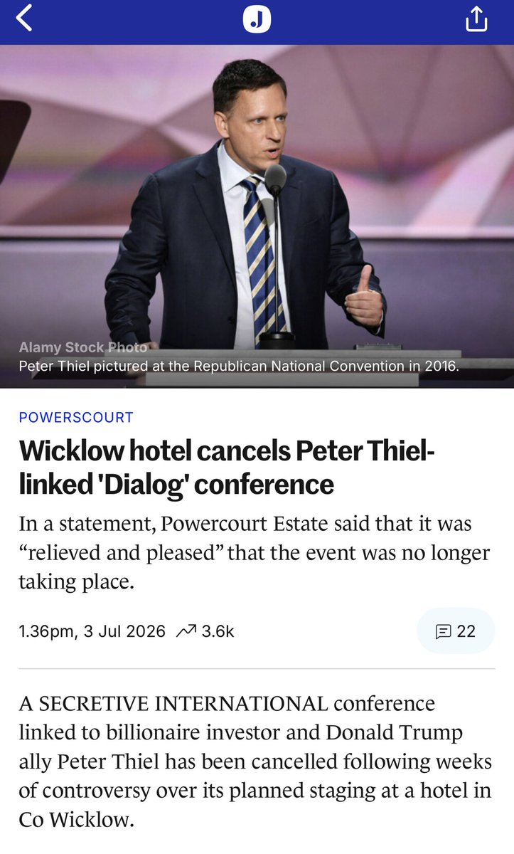 More ridiculous cancel culture or certainly making large events feel unwelcome in our country because they may have people in attendance who critically think or might not agree with the in vogue narrative. I don’t agree with Zelenskyy in Ireland but I would not deny the fools who pander to him their right to do so.