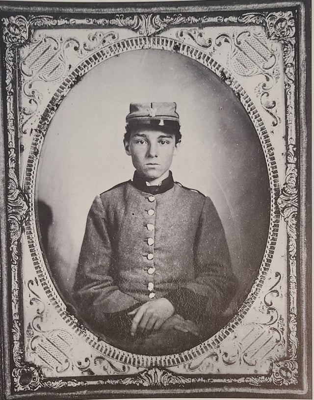 Private Edwin Francis Jemison, 2nd Louisiana Regiment, CSA. He served in the Peninsula campaign under General J.B. Magruder and was killed in the battle of Malvern Hill, July, 1862. He was only 17 years old. [1412x1800]