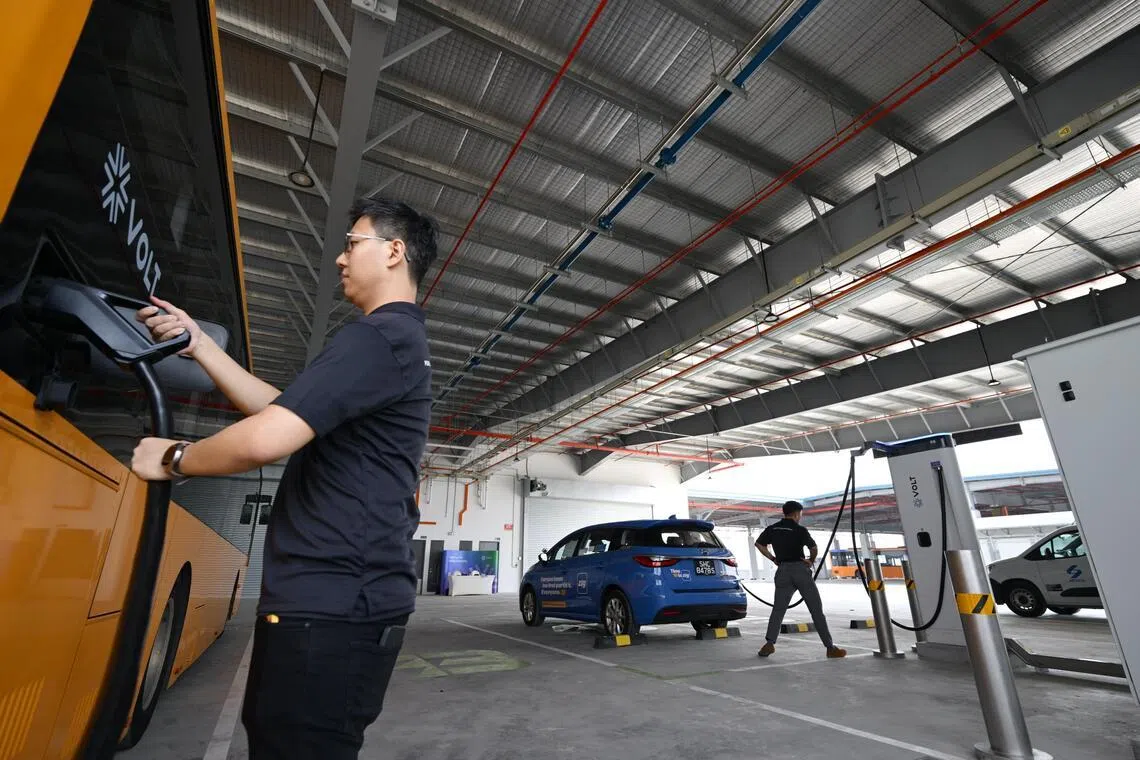 S’pore’s largest public fast-charging hub for commercial electric vehicles opens in Jurong