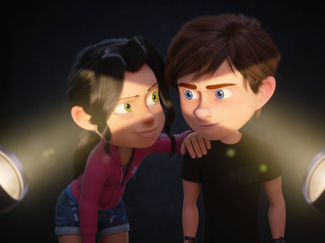 Amy Encouraging Mike - Atrapa la Bandera by LunarGlance17 on DeviantArt