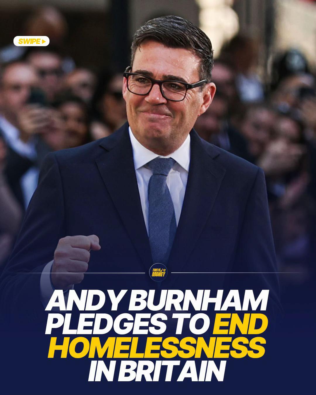 ANDY BURNHAM PLEDGES TO END HOMELESSNESS IN BRITAIN AS HIS FIRST ACT AS PRIME MINISTER 🏠🇬🇧 Andy Burnham has vowed to make ending homelessness and rough sleeping his first priority as Prime Minister, promising the biggest national effort to tackle the issue in decades. In his first major speech after entering Downing Street, Burnham said no one should be left sleeping on the streets in one of the world's richest countries and pledged to work with councils, housing providers and charities to dramatically reduce homelessness across Britain. The new Prime Minister has also backed a major expansion of affordable and council housing, arguing that solving the housing crisis is essential to endin