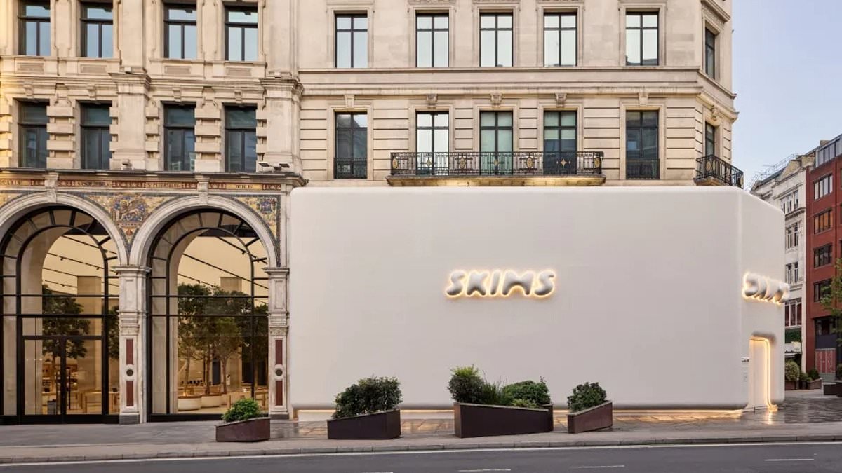 Kim Kardashian's Skims comes to London! Star's £3bn shapewear brand opens first standalone UK store in old Ted Baker flagship on Regent Street