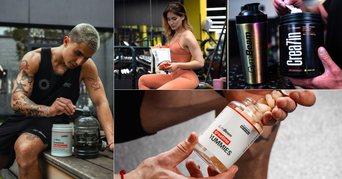 How to choose creatine? Comparison of 100% monohydrate, Creapure®, Crea7in, and other GymBeam bestsellers