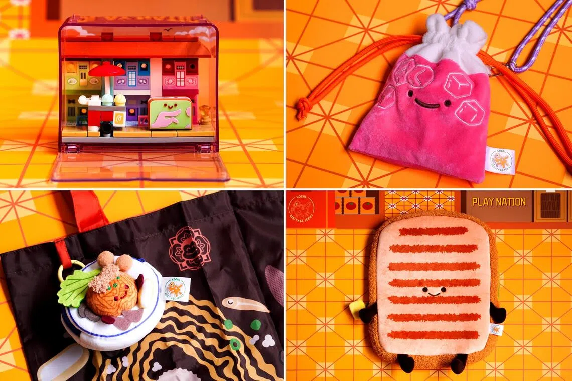 Bak chor mee plushie, iced bandung bag, SG61 building block sets celebrate local heritage