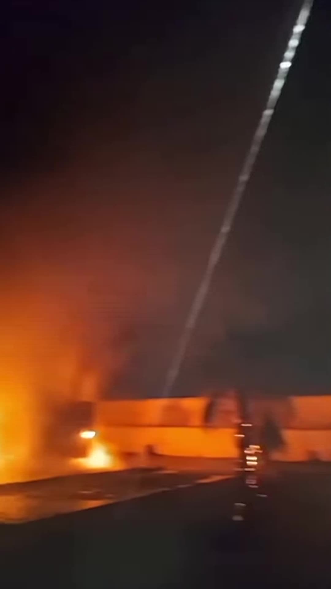 A fire was seen at the South Zawiya substation in Libya on August 12. The General Electricity Company of Libya said that an attack caused a complete outage and loss of power supply to wide areas south of the city. #libya #fire #substation #attack