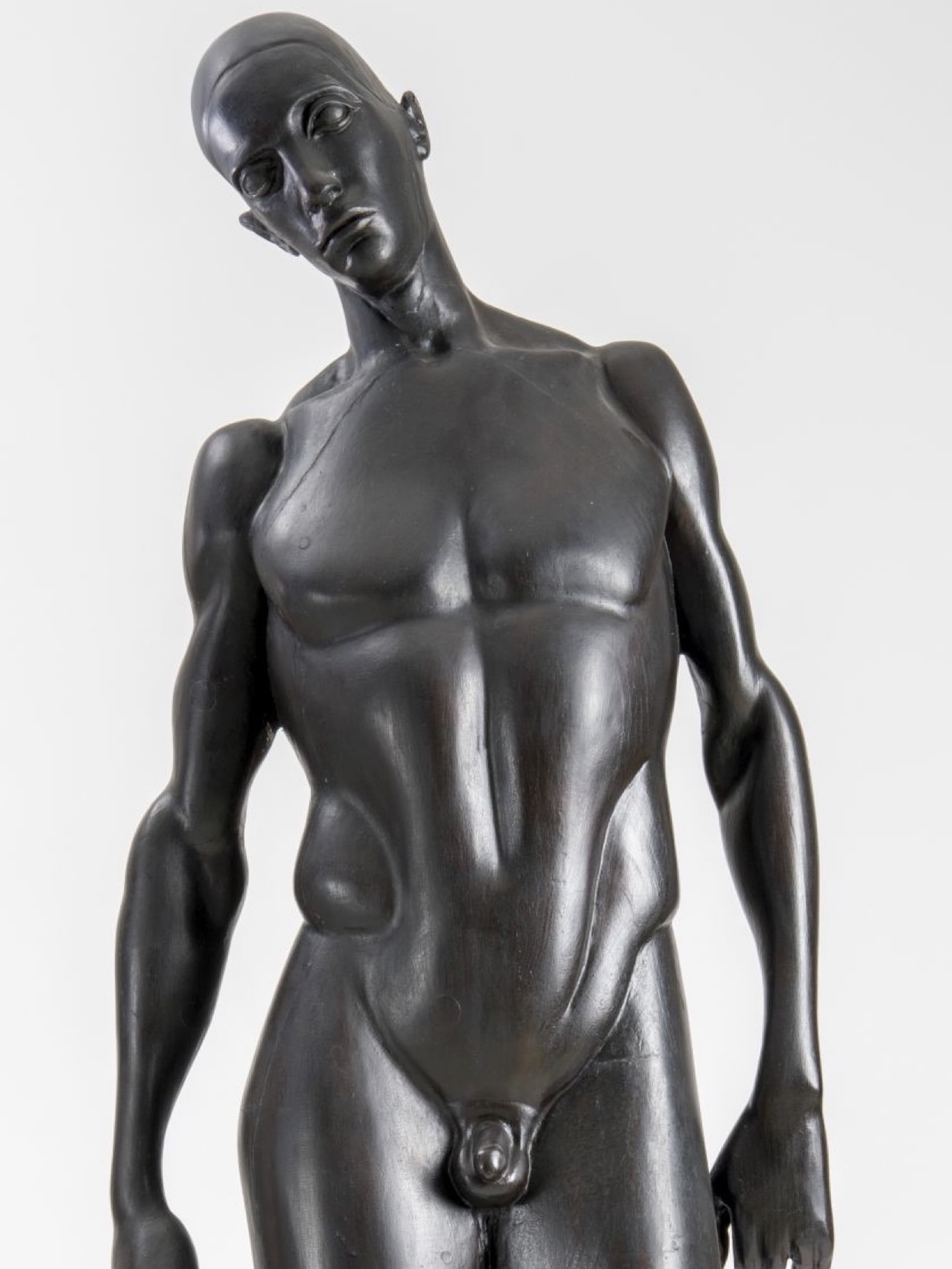 Ferenczy gives him the body of a Greek hero and takes away the heroic pose. Béni Ferenczy (1890–1967) created Fiatal fér...