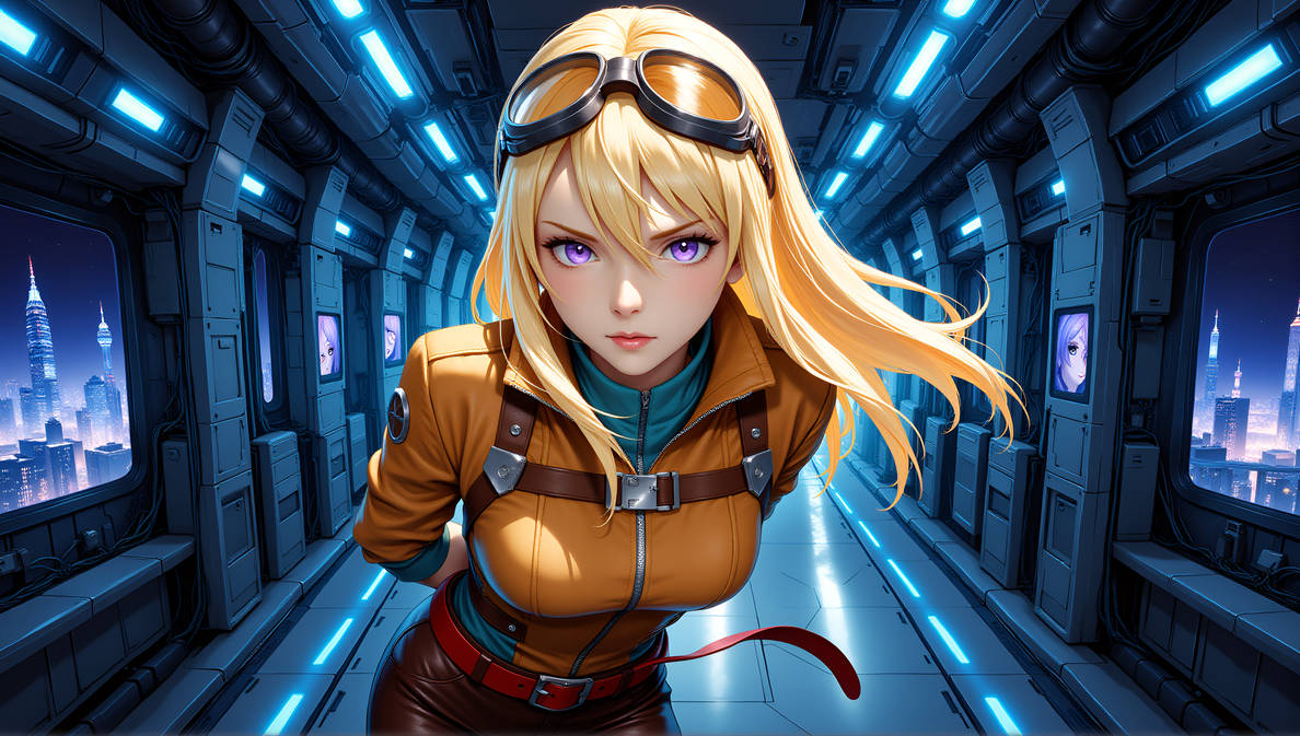 Anime Girl in Futuristic Spaceship by Darmelee on DeviantArt