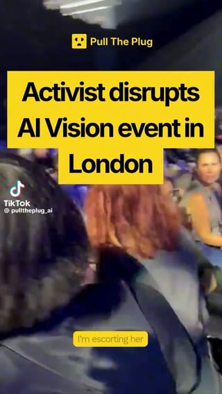 activist disrupts ai vision event in london