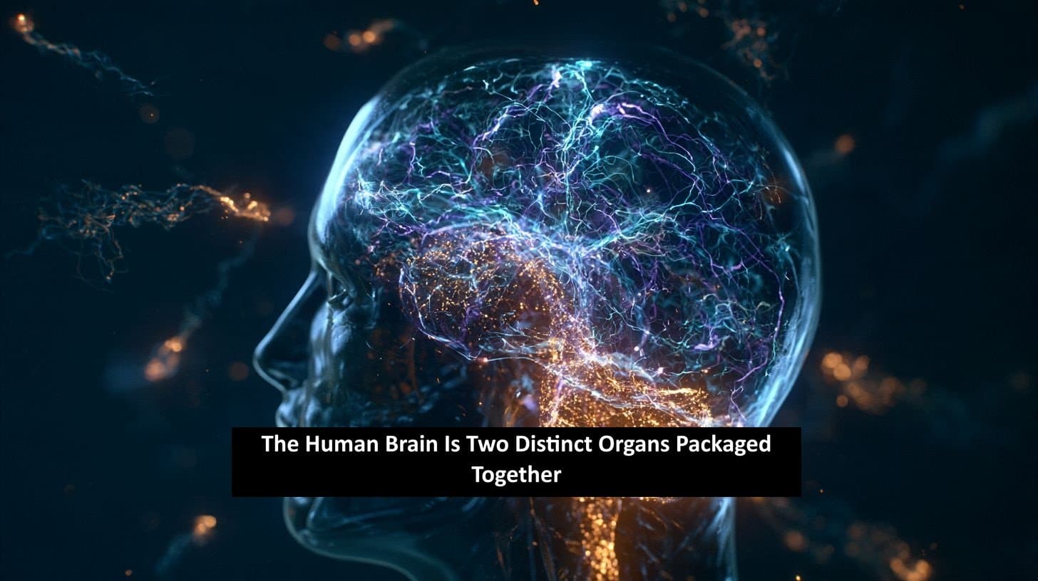 The Brain Is Two Separate Organs Joined by Evolution
