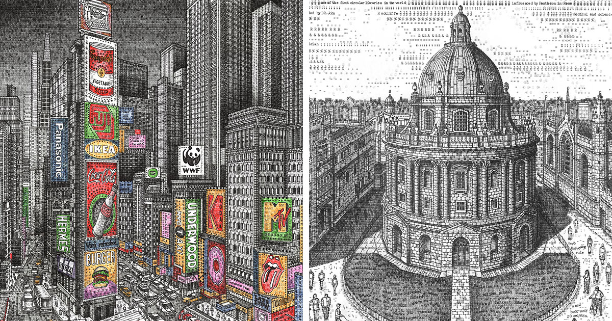This Artist Recreates Famous Landmarks Using Nothing But A Typewriter (25 Pics)