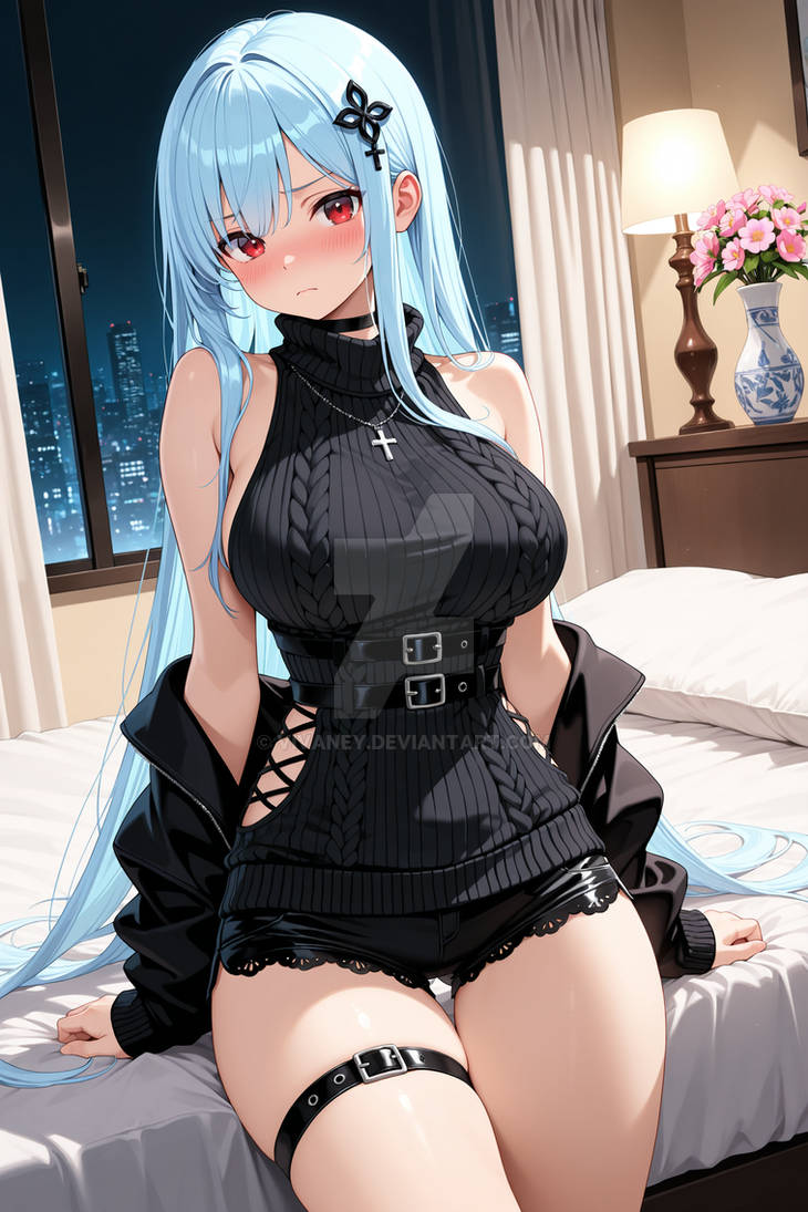 Sexy girl in a sweater by Vivaney on DeviantArt