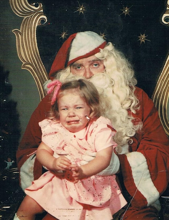 A little girl meets Santa Clause in 1975