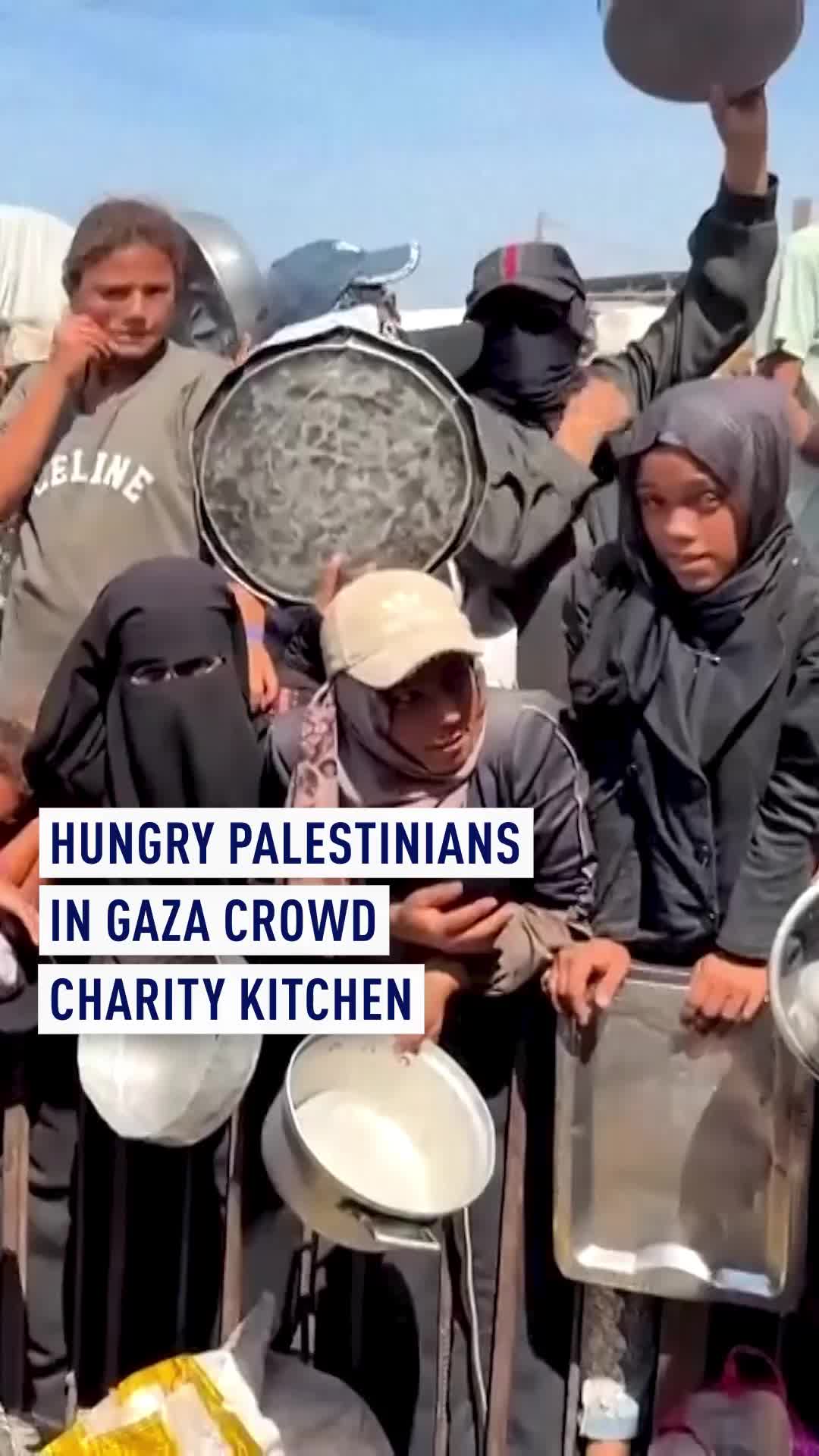 Displaced Palestinians gathered at a charity kitchen in Khan Younis, southern Gaza Strip, waiting for food rations as severe shortages continue. Local residents and international humanitarian organizations warn that persistent unemployment and limited supplies leave thousands of families dependent on charity kitchens for daily survival. The UN Trade and Development body highlighted in a recent report that high unemployment levels across Gaza have forced displaced families to rely heavily on aid distribution points for basic meals. Aid groups warn that without sustained assistance, conditions for families in southern Gaza will remain extremely difficult as winter approaches. #Gaza #KhanYounis