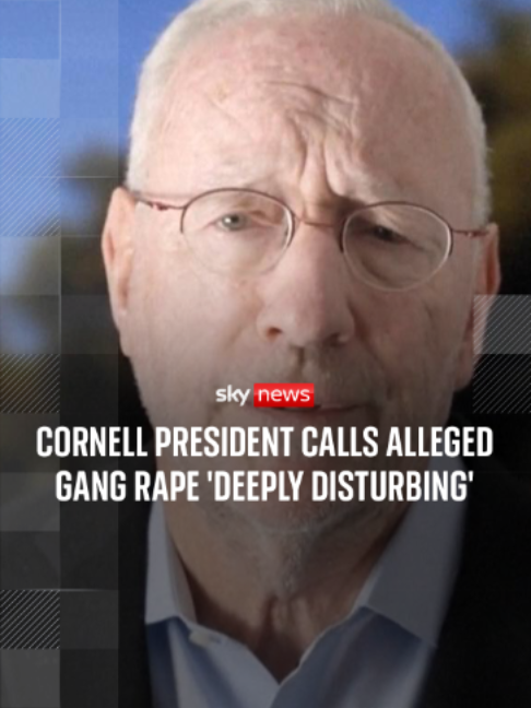 Cornell president calls alleged gang rape 'deeply disturbing' In an eight-minute video message to the Cornell community, Michael Kotlikoff described the past week as one of the most difficult in the university's history. #cornelluniversity #USnews
