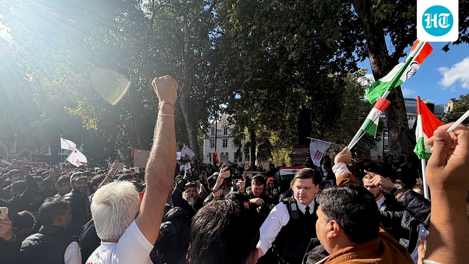 CEC stir reaches London as protests, counter-protest held at Parliament Square; Watch