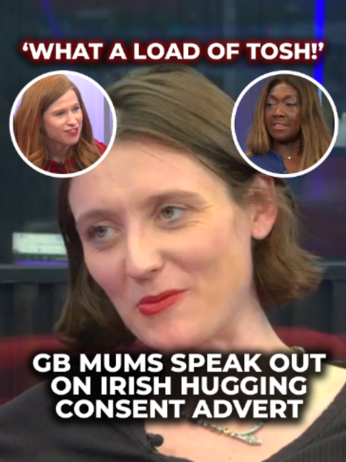 'Ludicrous!' An Irish advert telling grandparents to ask for consent before hugging their grandchildren has been axed after furious backlash. Nana Akua, Emily Carver and Olivia Utley give their verdict on GB Mums. #gbnews #uknews #ireland #woke