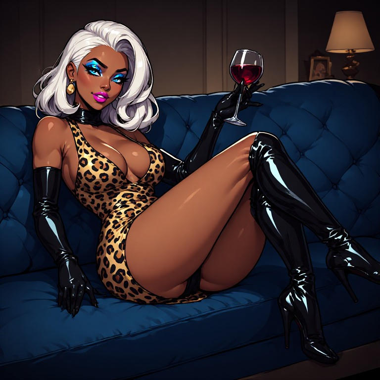 Woman in leopard skin dress and bikini by Bigtank91 on DeviantArt